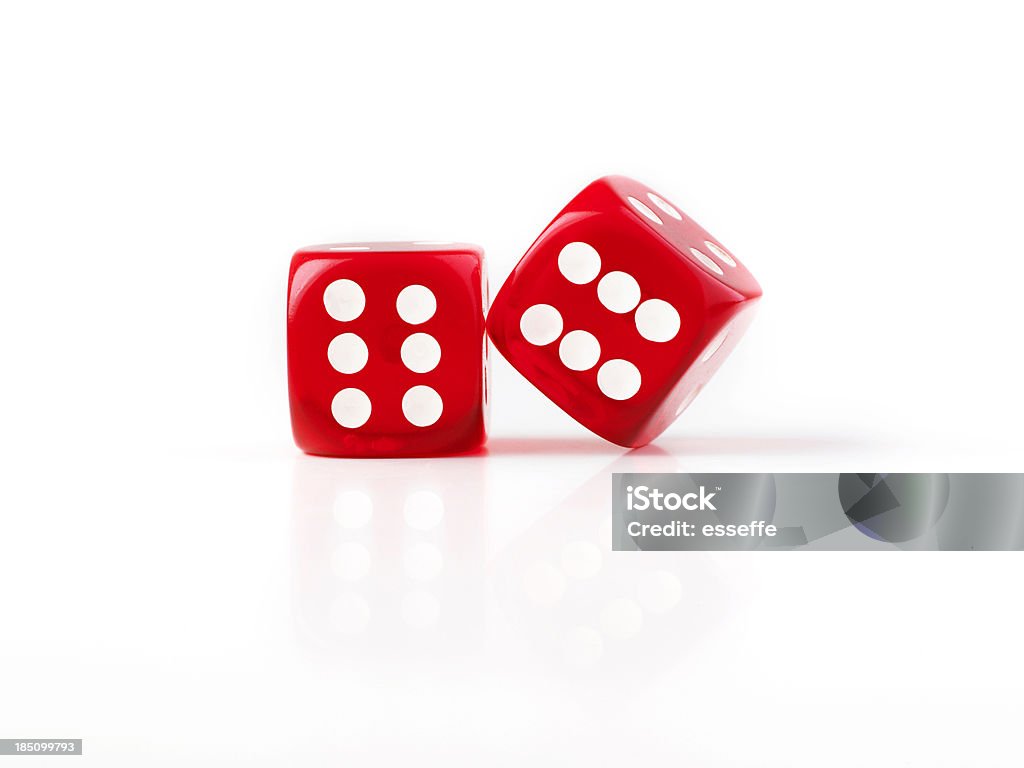 pair of  dice two dice isolated on white Board Game Stock Photo