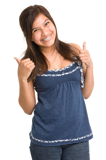 Portrait of a teenage girl on a white background. http://s3.amazonaws.com/drbimages/m/dr.jpg