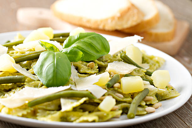istock Pasta with pesto sauce 185100925