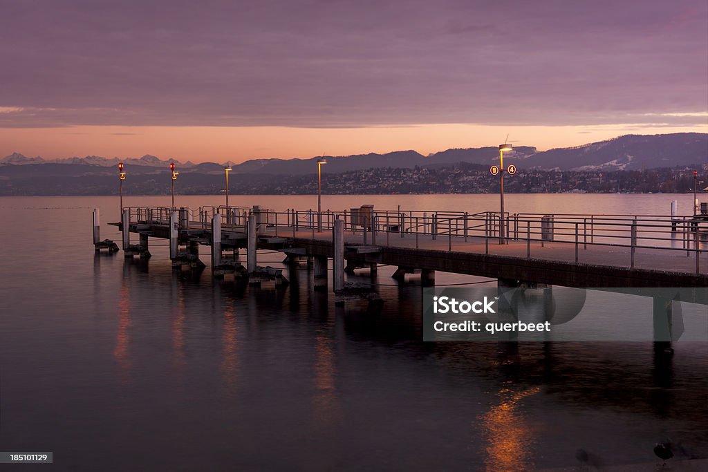 Zürich-Brücke bei Sonnenuntergang - Lizenzfrei Alpen Stock-Foto