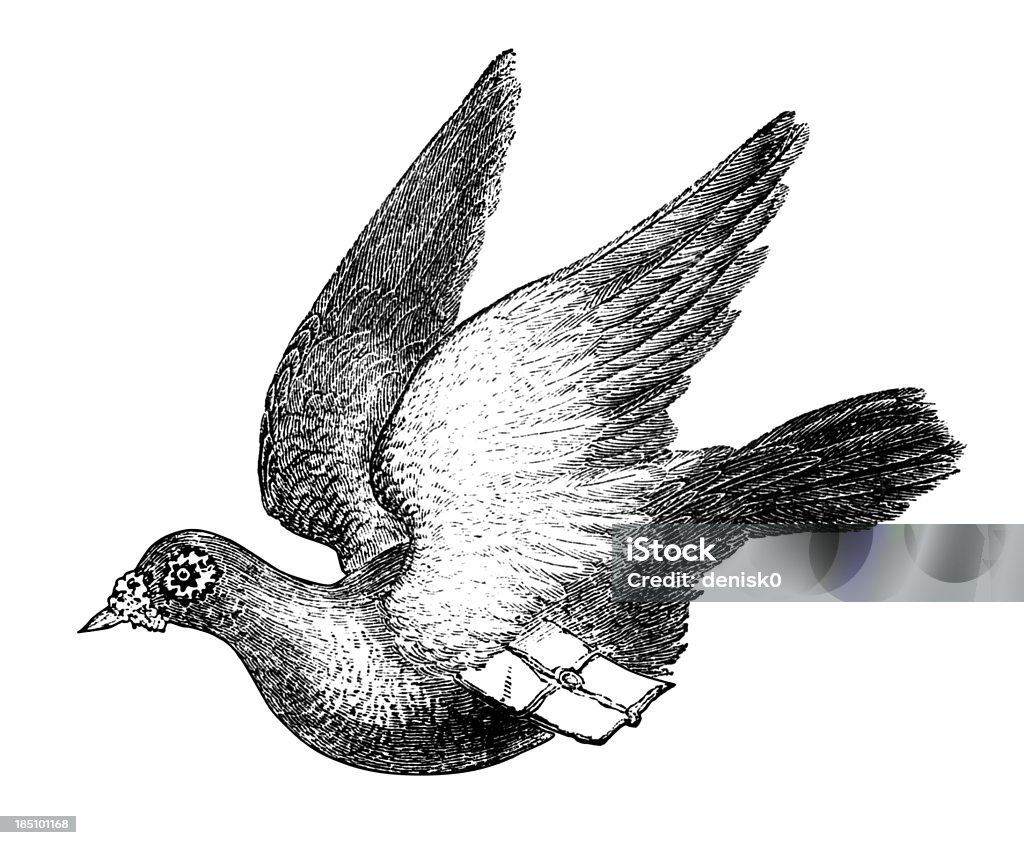 Carrier pigeon - Lizenzfrei Wildtaube Stock-Illustration