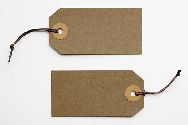 istock Isolated shot of two blank brown tag on white background 185101326