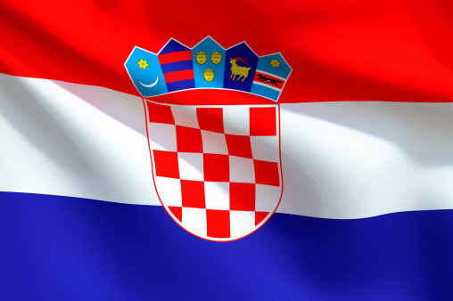 A close up view of the flag of Croatia. Fabric texture visible at 100%.Check out the other images in this series here...