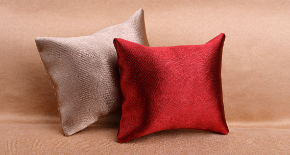 Couple of luxury pillows on sofa