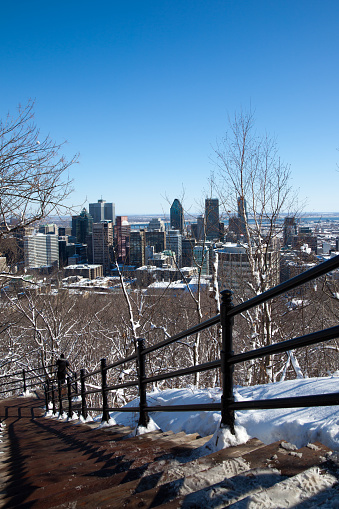 City view of Montreal in winter