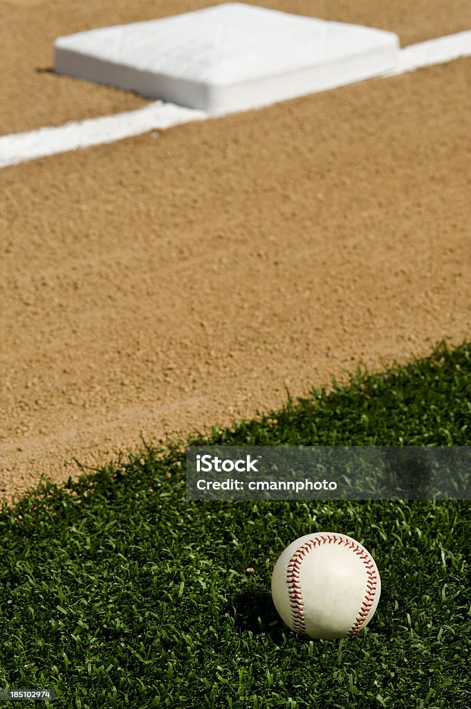 Joueur de Baseball-Première base - Photo de Balle de baseball libre de droits