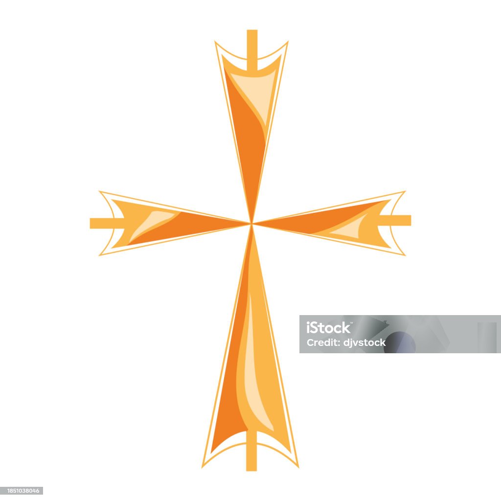 Catholic Design Simple Catholic Cross Design Stock Illustration - Download Image Now ...