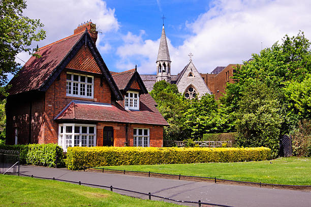 istock House and temple in Dublin. 185104191