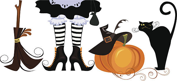 attributes halloween vector art illustration