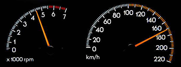 tachometer 170 kmh & speleology - motor vehicle car speedometer macro stock-fotos und bilder