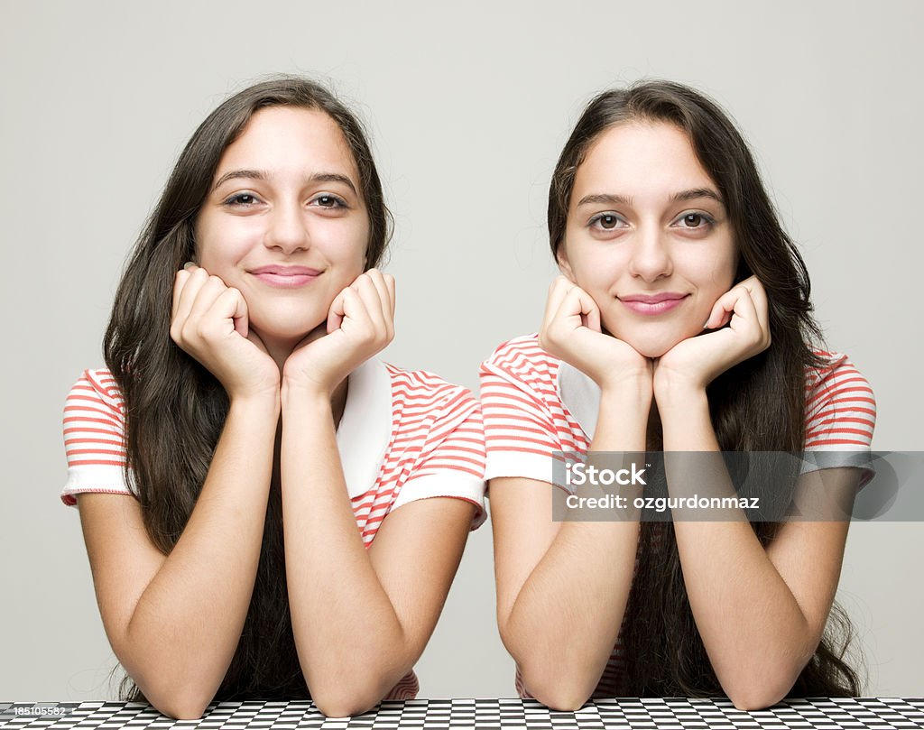 Glücklich twin sisters - Lizenzfrei Zwilling Stock-Foto