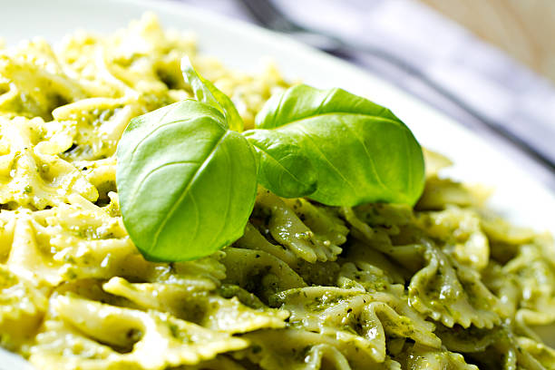 istock Pasta with pesto sauce 185105715