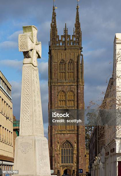 Memorial And Church Tower Taunton Somerset Stock Photo - Download Image Now - Taunton - Somerset, Somerset - England, UK