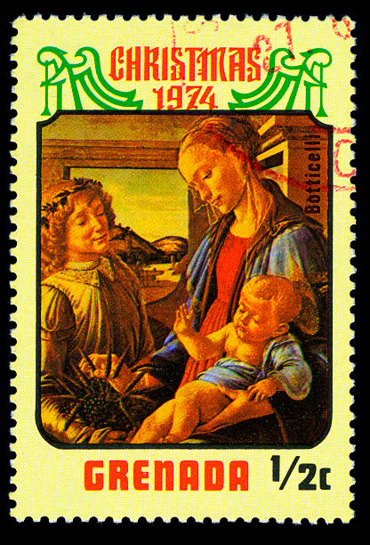 Virgin Mary Postage StampPainting of BotticelliChristmas 1974Grenada