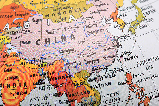 mapa de asia - china fotografías e imágenes de stock