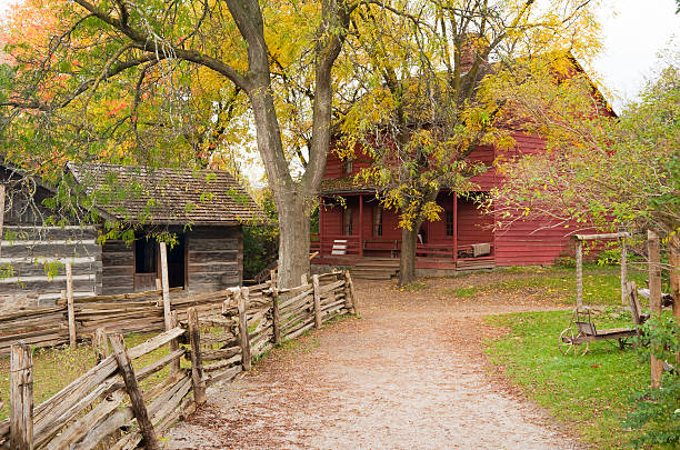 istock Old Red Farmhouse and Barn 185106072