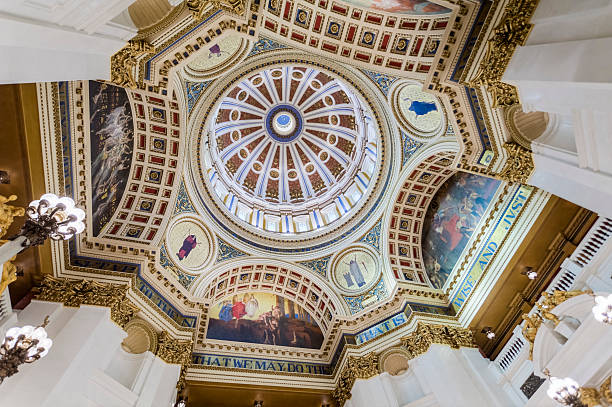 Rotunda Ceiling Inside the Pennsylvania State Capitol The rotunda ceiling under the dome in the Pennsylvania State Capitol building in Harrisburg.I invite you to view some of my other Harrisburg photos: rotunda stock pictures, royalty-free photos & images