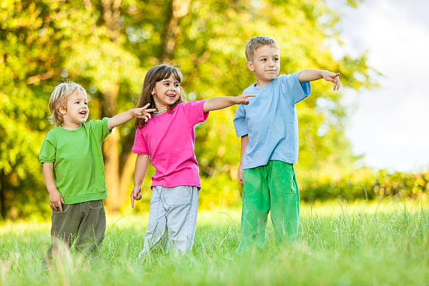 istock Three little children in the park 185107207