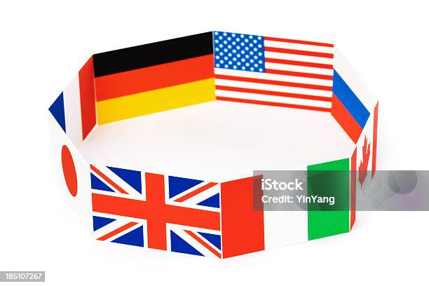 Flags For Global Economic G8 Group Of Eight Nations Hz Stock Photo - Download Image Now