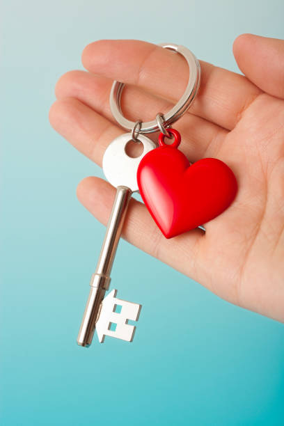 istock Heart shape keyring with house shaped key 185107438