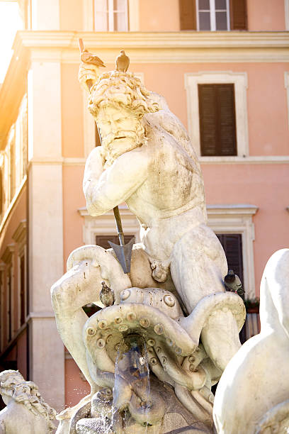 ローマネプチューンの噴水 - italy rome neptune roman mythology ストックフォトと画像