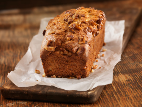Fresh Baked Banana Bread with Walnuts right from the Oven -Photographed on Hasselblad H1-22mb Camera