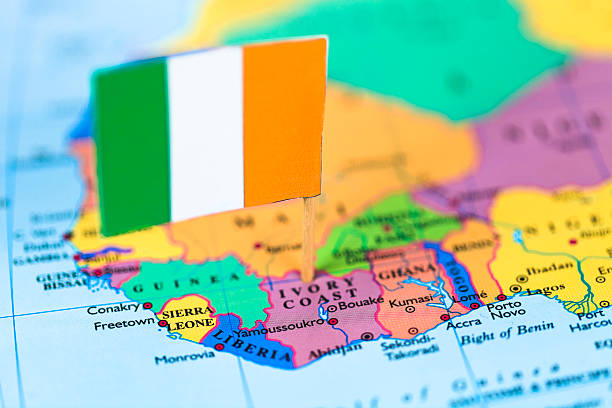 istock Map and flag of Ivory Coast 185108665