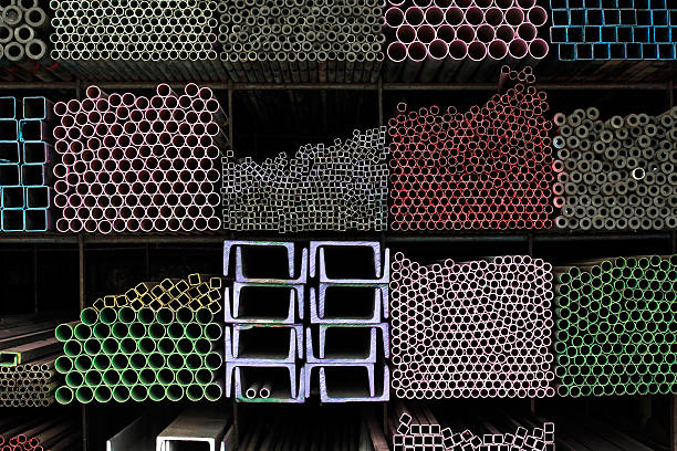 istock Various angle iron profiles and steel rods. 185109022