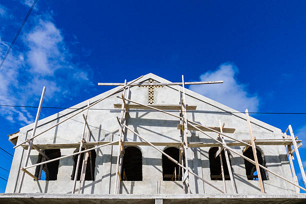 igreja em construção - ilha mayreau - fotografias e filmes do acervo