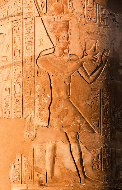 istock Relief on the column at Kom Ombo Temple 185109606