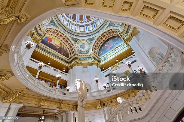 Rotunda And Balcony Inside The Pennsylvania State Capitol Stock Photo - Download Image Now