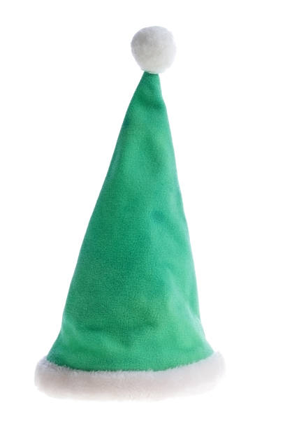 Green Santa Hat isolated on white stock photo