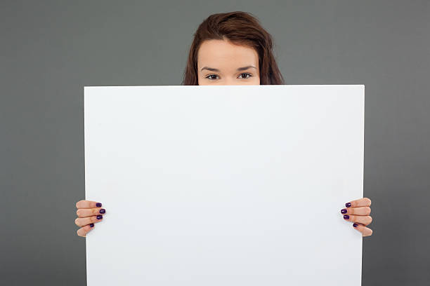 istock Beautiful Woman with empty sign 185110013