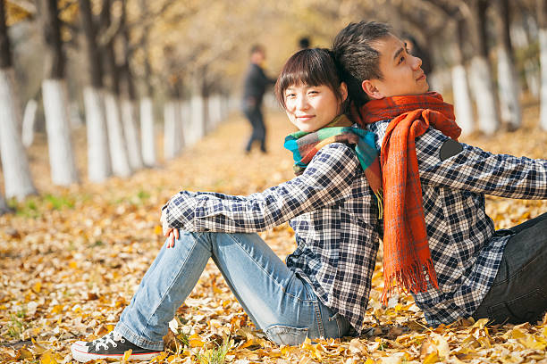 istock Happy Young couple outdoors portrait 185110080