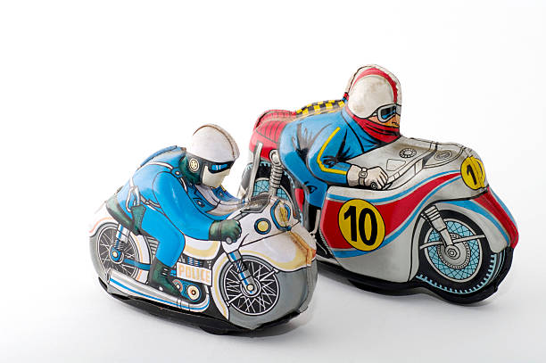 brinquedos de lata: motocicletas - ten speed bicycle - fotografias e filmes do acervo