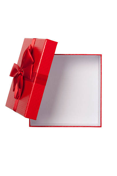 caixa de presente com traçado de recorte - open box empty nobody - fotografias e filmes do acervo