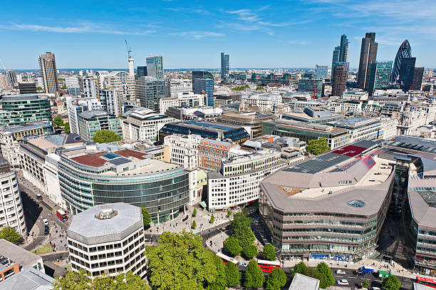 city of london 여름 거리 영국 - crane skyline uk tower of london 뉴스 사진 이미지