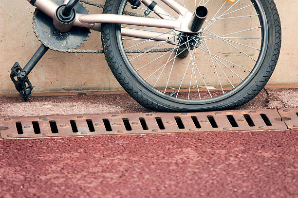 Flat tire on a Bicycle stock photo