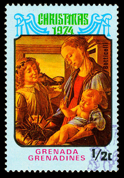 Virgin Mary Postage StampPainting of BotticelliChristmas 1974Grenada