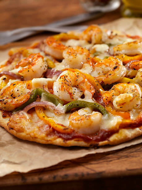 Grilled Shrimp and Roasted Pepper Pizza