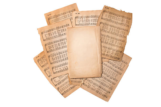 ноты - sheet music hymnal antique old стоковые фото и изображения