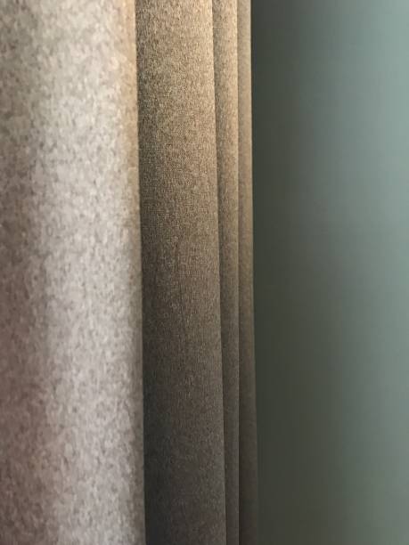 istock Rippled satin curtain in living room 1851134445