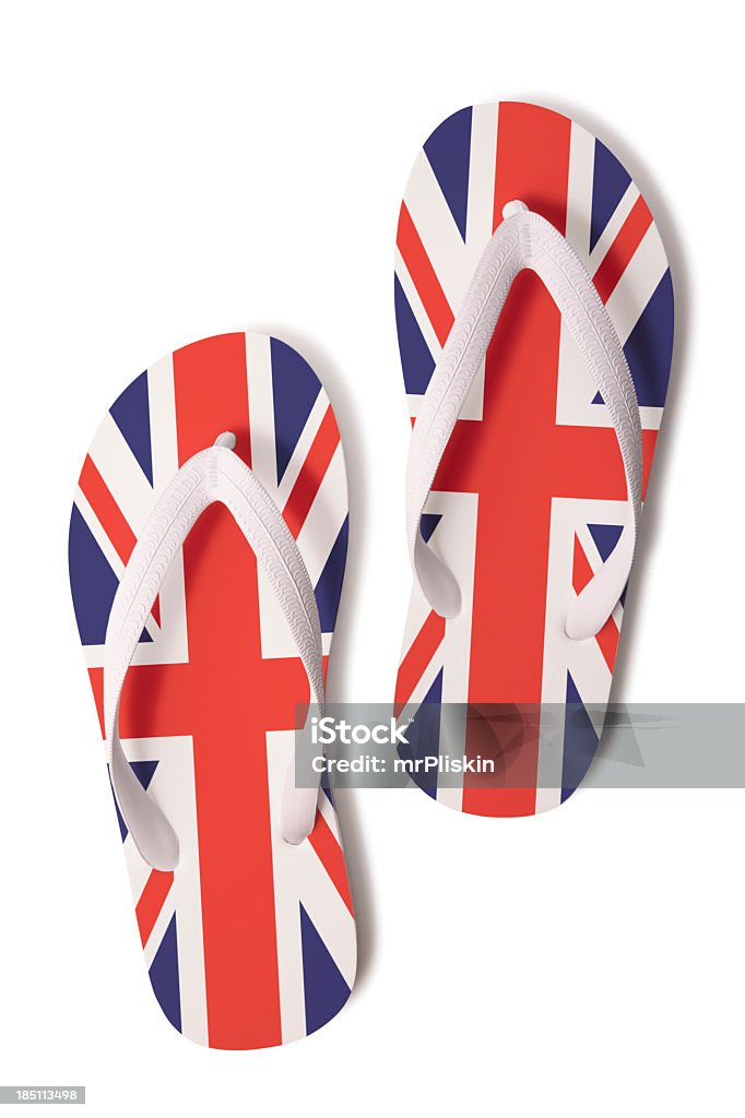 Flips Flops con Reino Unido bandera Union Jack - Foto de stock de Bandera del Reino Unido libre de derechos