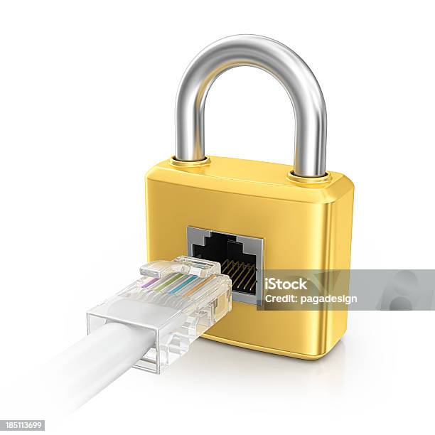 Connessione Internet Protetto - Fotografie stock e altre immagini di Misure di sicurezza - Misure di sicurezza, Sicurezza sul posto di lavoro, Internet