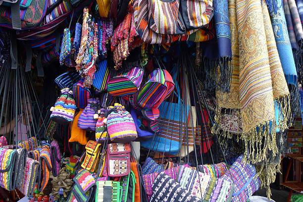 istock Ethnic Clothes on Market Stall 185113863