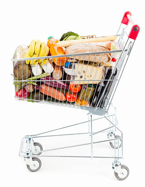 Shopping cart Shopping cart on white background full stock pictures, royalty-free photos & images