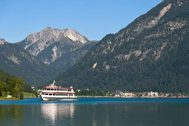 "tourist ship on lake Achensee, Austria"