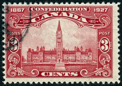 Cancelled Stamp From Canada Featuring The Confederation.