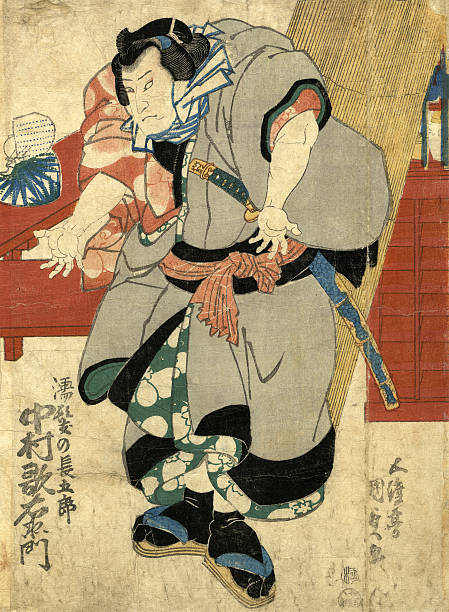 伝統的な日本の木プリントの俳優 - 歌舞伎点のイラスト素材／クリップアート素材／マンガ素材／アイコン素材