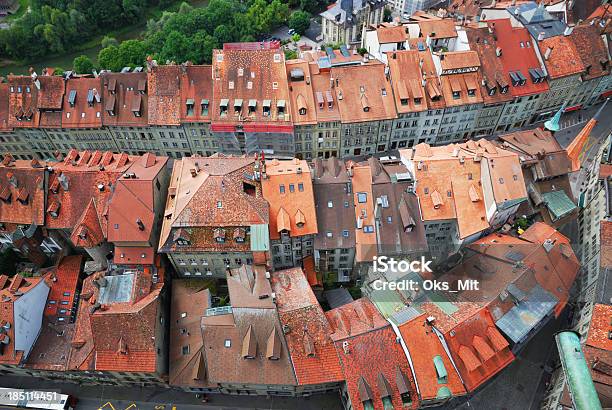 Old City Of Fribourg From Above Stock Photo - Download Image Now - Fribourg Canton, Switzerland, Townhouse